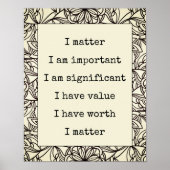 Affirmation Self-Worth You Matter Abstract Mandala ポスター (正面)