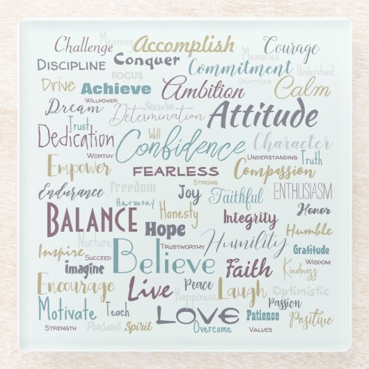 Affirmations   ガラスコースター (正面)