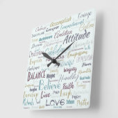 Affirmations   スクエア壁時計 (傾斜)