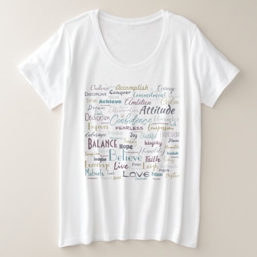 Affirmations  プラスサイズTシャツ (デザイン正面)