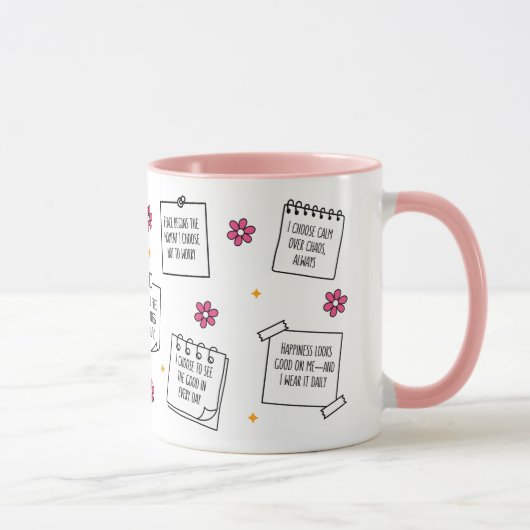 Affirmations Notepad Mug Design マグカップ (右)