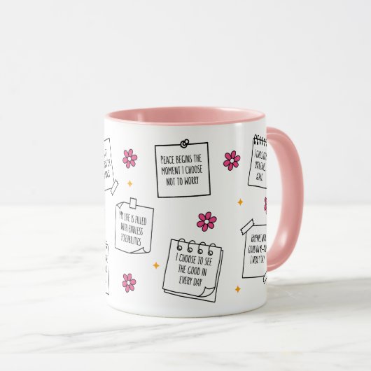 Affirmations Notepad Mug Design マグカップ (正面右)