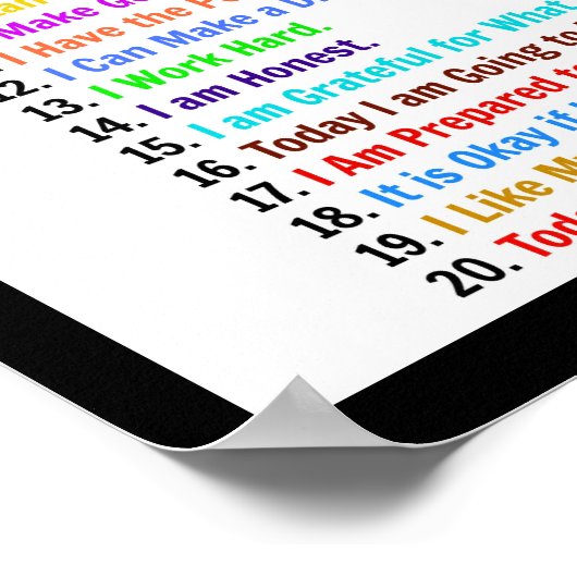 Affirmations Poster - Warrior Mindset ポスター (角)