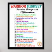 Affirmations Poster - Warrior Mindset ポスター (正面)