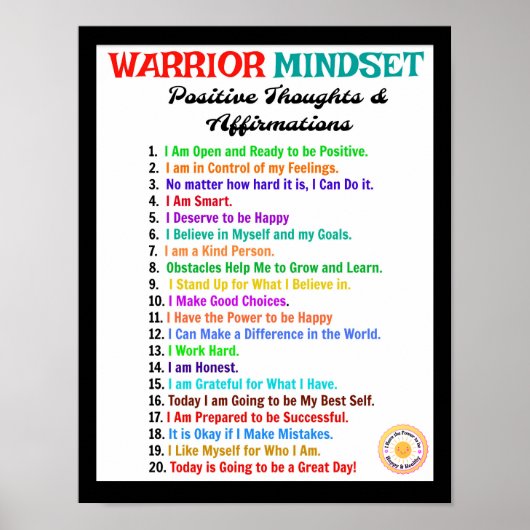 Affirmations Poster - Warrior Mindset ポスター (正面)