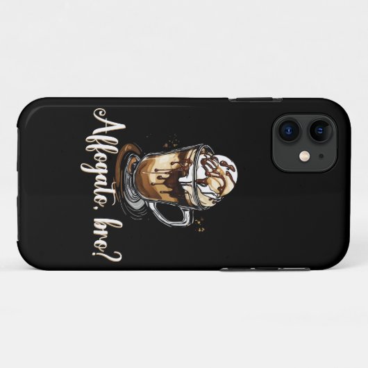 Affogato, bro?, Caffeine Lover Coffee Dessert Case-Mate iPhoneケース (裏面(横))