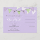 Affordable Bunting Boys Birthday Photo Party インビテーションポストカード (裏面)