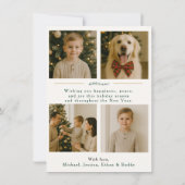 Affordable Christmas Plaid Photo Holiday Flat Card 招待状 (裏面)