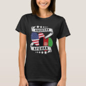 Afghan American Half Afghan half American flag hea Tシャツ (正面)