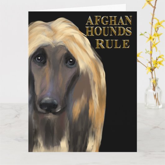 AFGHAN HOUND   カード (黄色い花)
