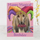 AFGHAN HOUND カード (黄色い花)