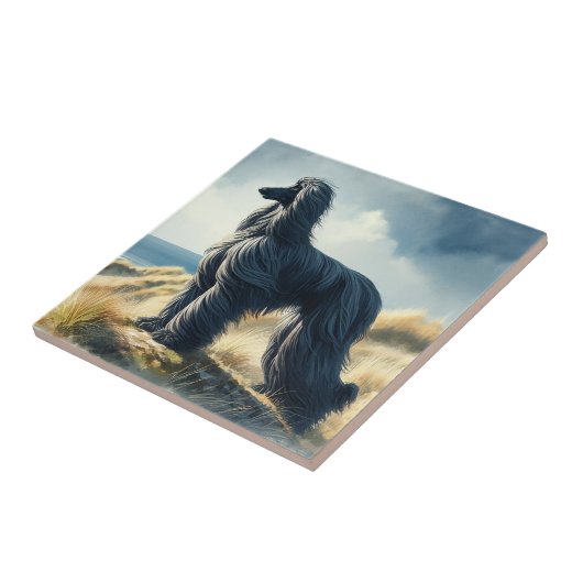 Afghan Hound タイル (側面)