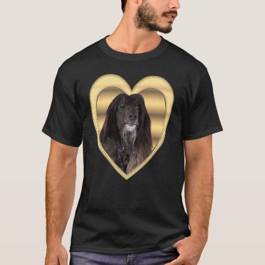 Afghan Hound  Afghan Hound Dog Heart   Afghan Houn Tシャツ (正面)