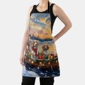 Afghan Hound Christmas Boat Holiday エプロン (インサイチュ)