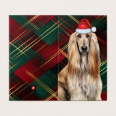 Afghan Hound Christmas Dog with Holiday Plaid (外部フラット)