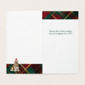 Afghan Hound Christmas Dog with Holiday Plaid (内部フラット)