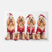 Afghan Hound Christmas Dress Santa Hat ドアマット (正面)