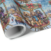 Afghan Hound Christmas Ferris Wheel Carnival ラッピングペーパー (ロールコーナー)