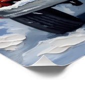 Afghan Hound Christmas Red Truck Holiday ポスター (コーナー)