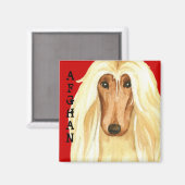 Afghan Hound Color Block マグネット (正面/裏面)
