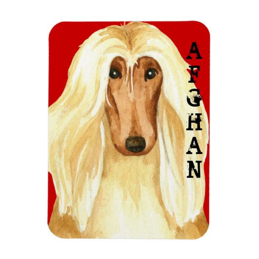 Afghan Hound Color Block マグネット (縦)