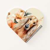 Afghan Hound Dog and Peach Lilies ノートブック (裏面)