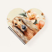 Afghan Hound Dog and Peach Lilies ノートブック (正面)