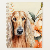 Afghan Hound Dog and Peach Lilies プランナー手帳 (正面)