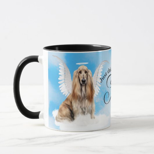 Afghan Hound Dog in Heaven Personalized Memorial マグカップ (左)