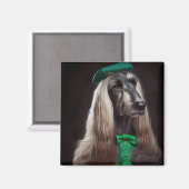 afghan hound dog in St. Patrick's Day Dress マグネット (正面/裏面)