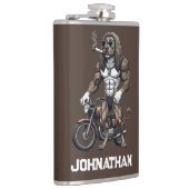 Afghan Hound Dog, muscular, tattooed, bodybuilder  フラスク (右)