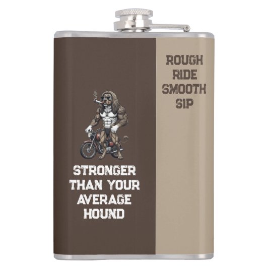 Afghan Hound Dog, muscular, tattooed, bodybuilder  フラスク (裏面)