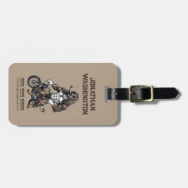 Afghan Hound Dog, muscular, tattooed, bodybuilder  ラゲッジタグ