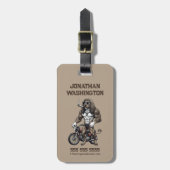 Afghan Hound Dog, muscular, tattooed, bodybuilder  ラゲッジタグ (正面縦)