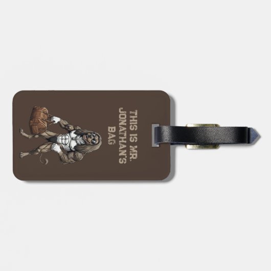 Afghan Hound Dog, muscular, tattooed, bodybuilder  ラゲッジタグ (裏面横)