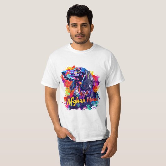 Afghan Hound Dog Tシャツ (正面フル)