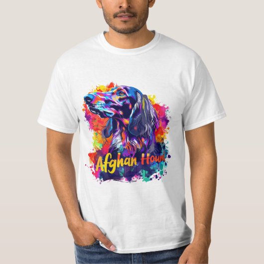 Afghan Hound Dog Tシャツ (正面)