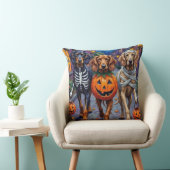 Afghan Hound Dogs Trick-or-Treating in Halloween クッション (椅子)