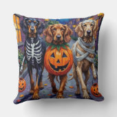 Afghan Hound Dogs Trick-or-Treating in Halloween クッション (裏面)