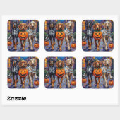 Afghan Hound Dogs Trick-or-Treating in Halloween スクエアシール (シート)