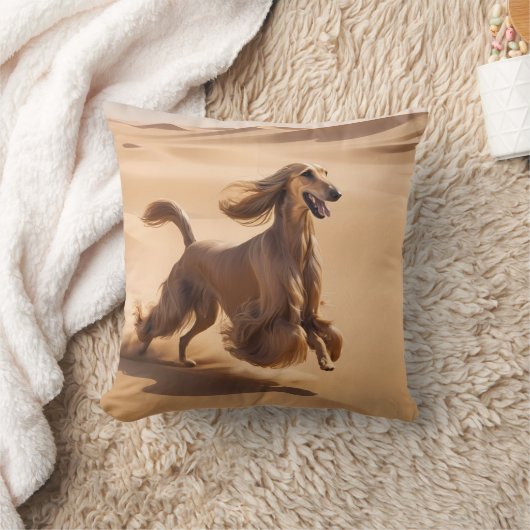 Afghan Hound Elegant Breed Throw Pillow クッション (ブランケット)
