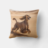 Afghan Hound Elegant Breed Throw Pillow クッション (裏面)