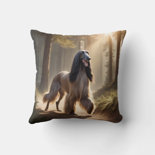 Afghan Hound Elegant Breed Throw Pillow クッション (裏面)