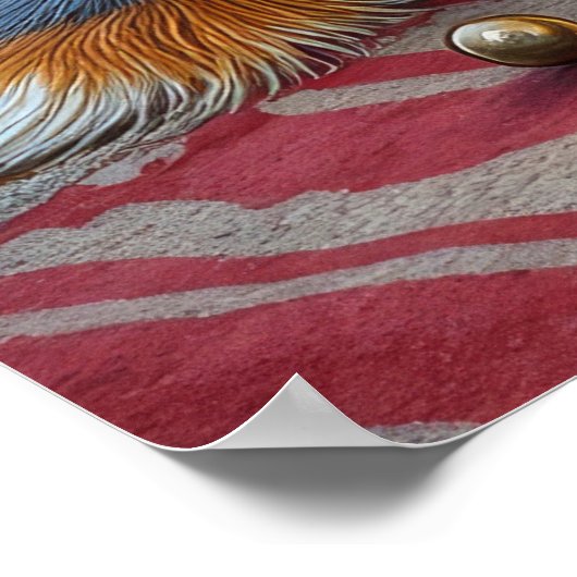 Afghan Hound Fireplace with Christmas Lights ポスター (角)