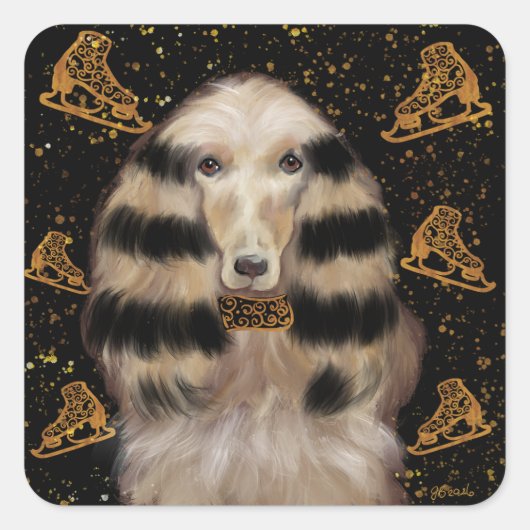 AFGHAN HOUND GOLD スクエアシール (正面)