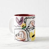 Afghan Hound hearts  ツートーンマグカップ (正面左)