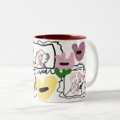Afghan Hound hearts  ツートーンマグカップ (正面右)
