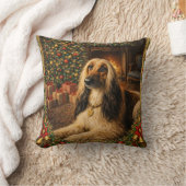 Afghan Hound Holiday  クッション (ブランケット)