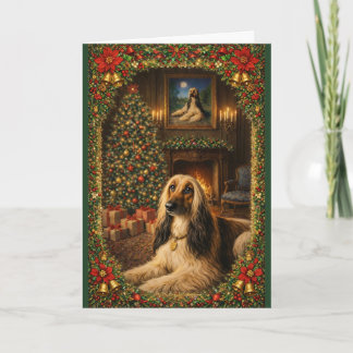 Afghan Hound Holiday Christmas Card カード