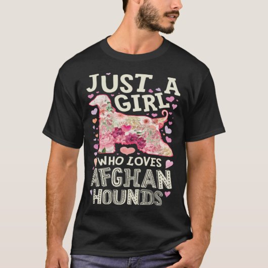 Afghan Hound Just A Girl Who Loves Dog Flower Wome Tシャツ (正面)